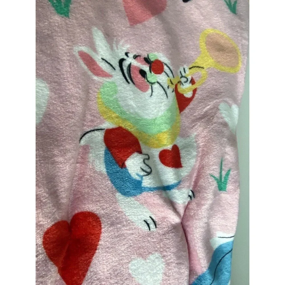 Disney Alice In Wonderland Throw Blanket Valentines Day 50 X 70”‎ White Rabbit